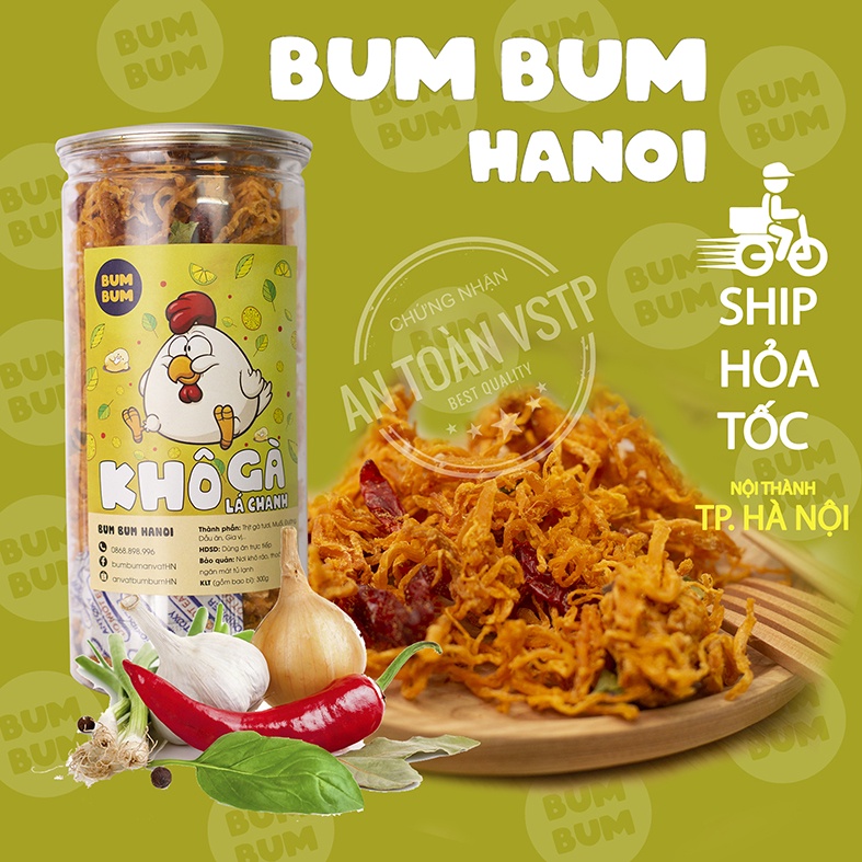 Khô gà lá chanh xé cay Bumbum đồ ăn vặt Hà Nội vừa ngon vừa rẻ | BigBuy360 - bigbuy360.vn