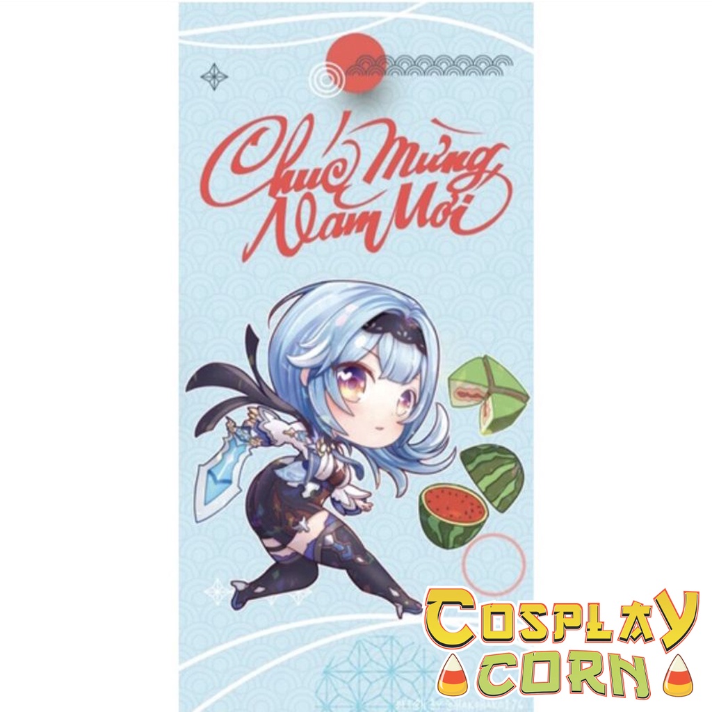 Bao Lì xì  genshin impact - Combo bao lì xì in hình nhân vật game genshin impact đón năm mới thiết kế đặc biệt