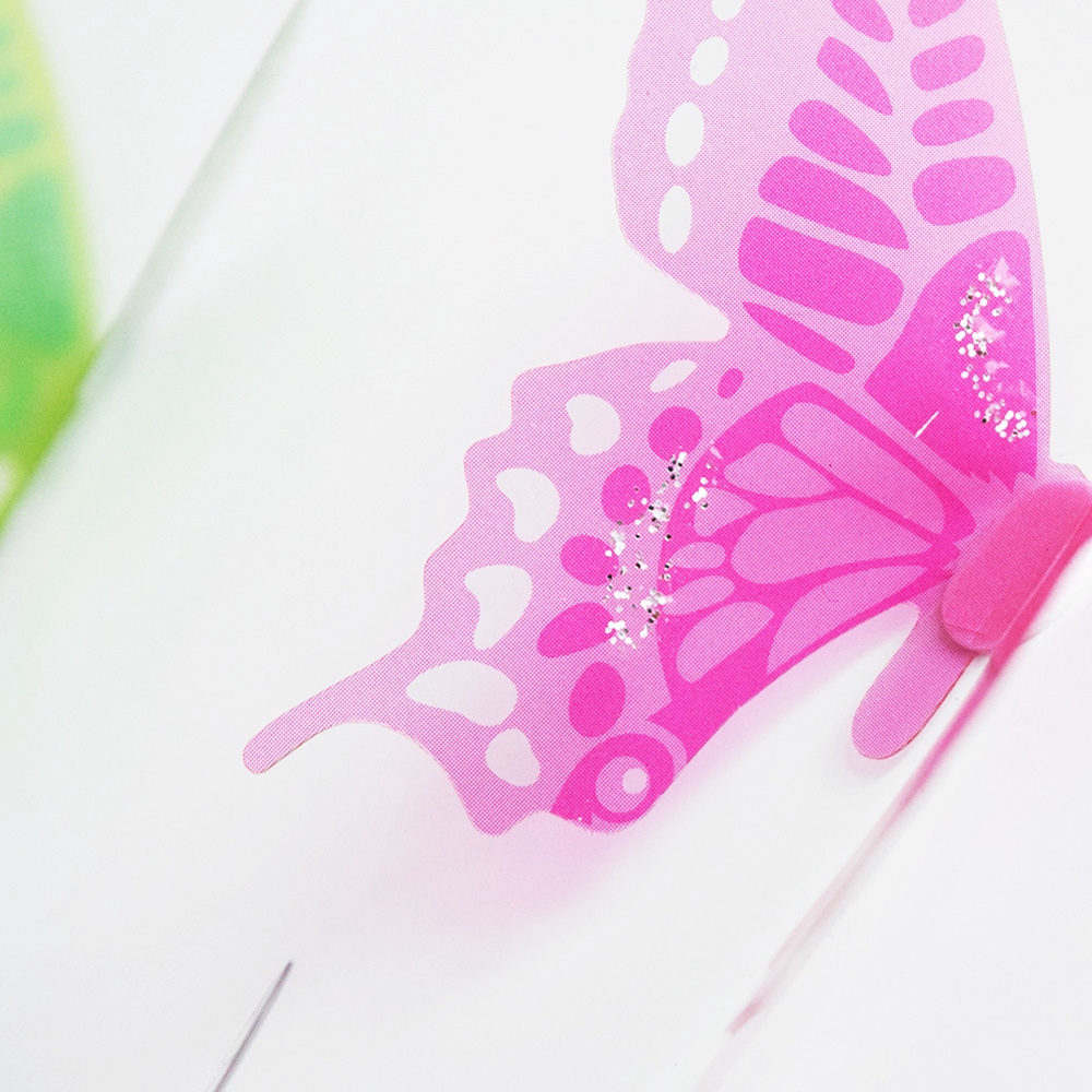 Set 18 sticker PVC dán tường họa tiết 3D hình con bướm dùng trang trí tiệc cưới
