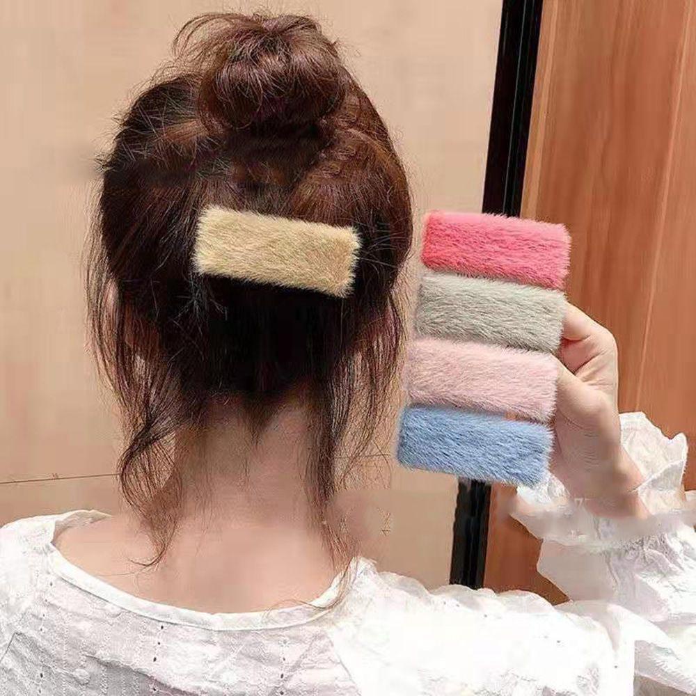 Kẹp Tóc Lông Cừu Mềm Mại Ngọt Ngào Cho Nữ