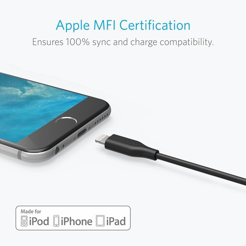 Cáp sạc iPhone, iPad ANKER PowerLine B8116 Lightning MFi C48 dài 10cm