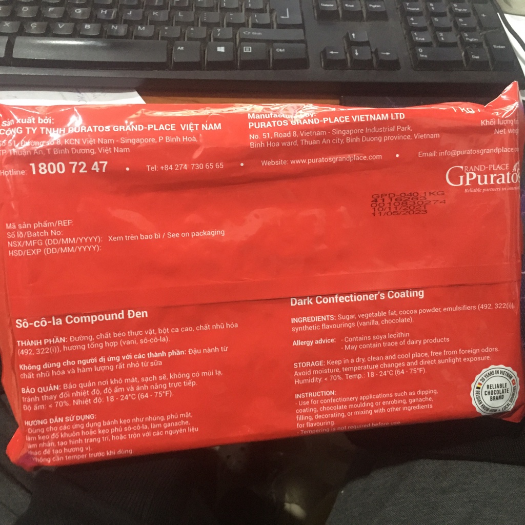 Socola Đen GrandPlace 330gr ( Tách Từ Gói 1Kg )