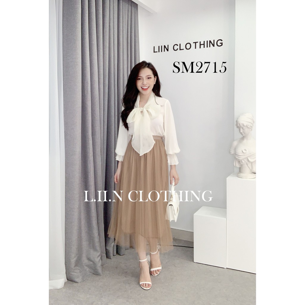Chân váy LINBI chất vải voan màu nâu cao cấp mềm mại nữ tính Liin clothing J4104 | BigBuy360 - bigbuy360.vn