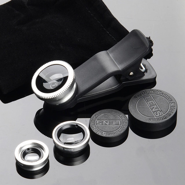 Điện thoại di động Ống kính ngoài 067X Ống kính mắt cá góc rộng Ống kính macro Tất cả trong một cho hầu hết các điện thoại di động