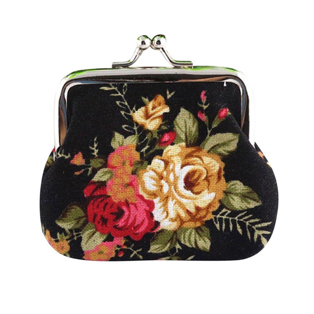 Ví Đựng Tiền Xu Họa Tiết Hoa Vintage Giá Đỡ