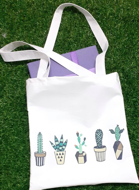 [Túi tote] Túi vải bốn chậu xương rồng BLA0819