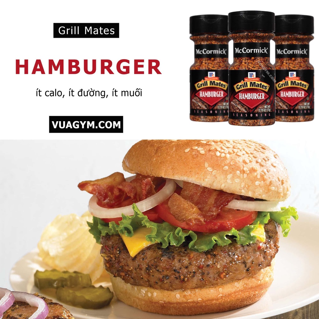 Gia vị ăn kiêng McCormick Grill Mates Hamburger 77g (2.75 oz)