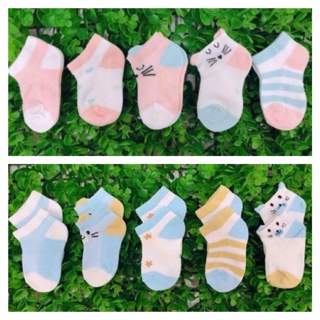 Set 5 Đôi Vớ/Tất Lưới Tai Mèo Cổ Ngắn Kids Socks Cho Bé Loại Đẹp