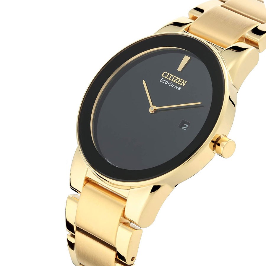 Đồng Hồ Citizen Nam Dây Kim Loại Eco-Drive (Năng Lượng Ánh Sáng) AU1062-56E - Mặt Đen