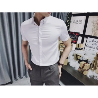 Sơ mi cộc tay nam AKUBA slimfit siêu mềm mát