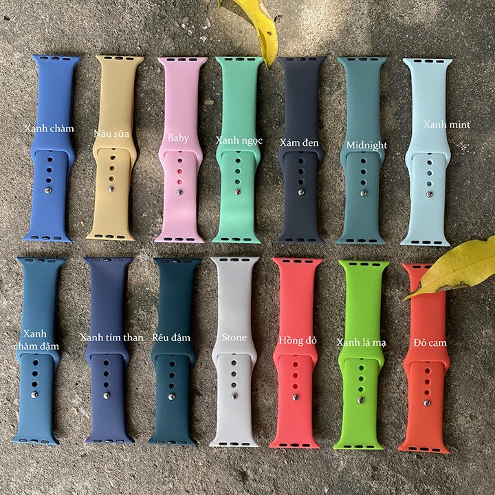 Dây Đồng Hồ Cao su APPLE WATCH SPORT BANDS cao cấp FULL Size 1 2 3 4 5 6 SE 38mm 40mm 42mm 44mm