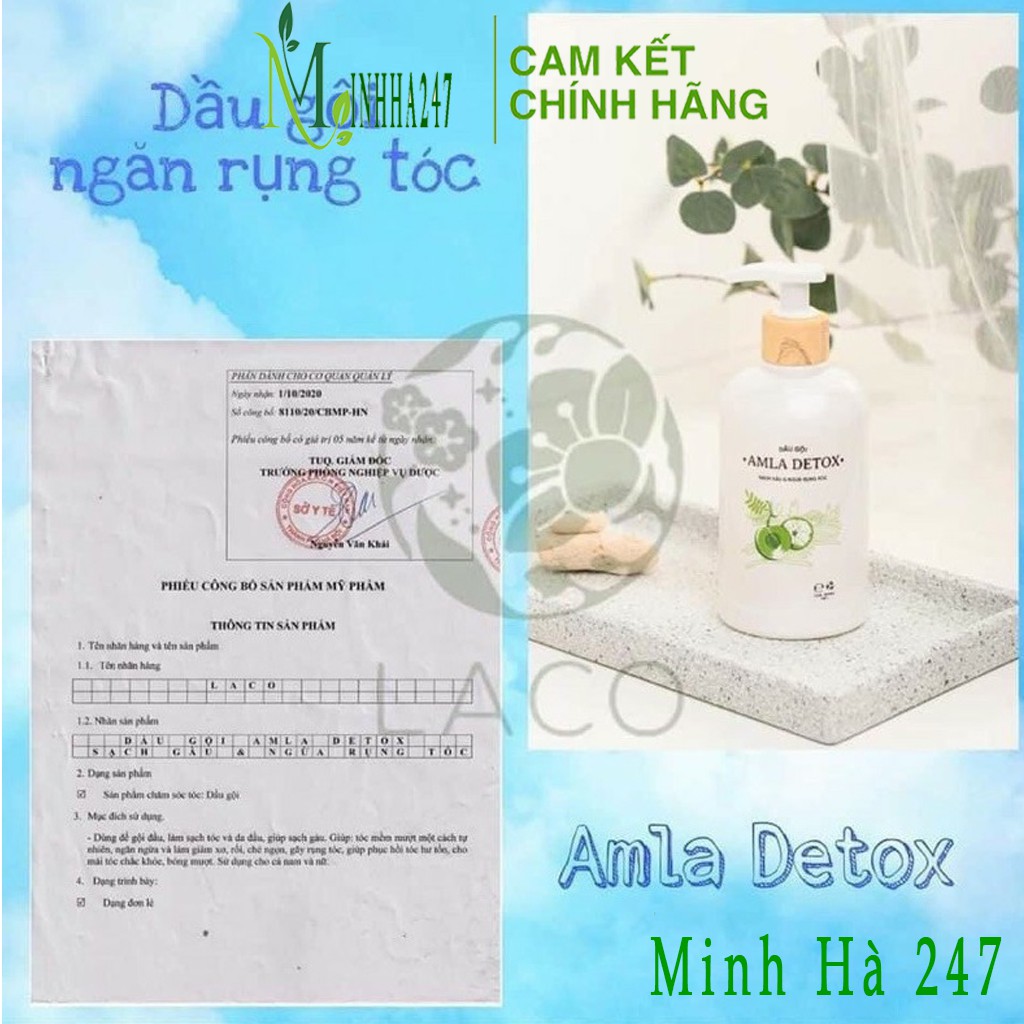 Dầu gội AMLA DETOX ngăn rụng tóc, cho bạn mái tóc dày mượt