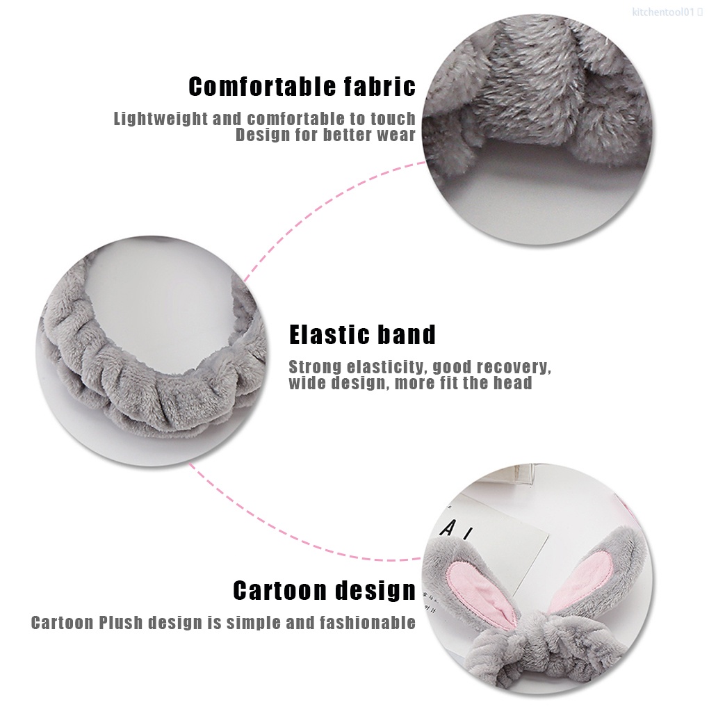 Băng đô vải flannel co giãn họa tiết hoạt hình dễ thương cho nữ