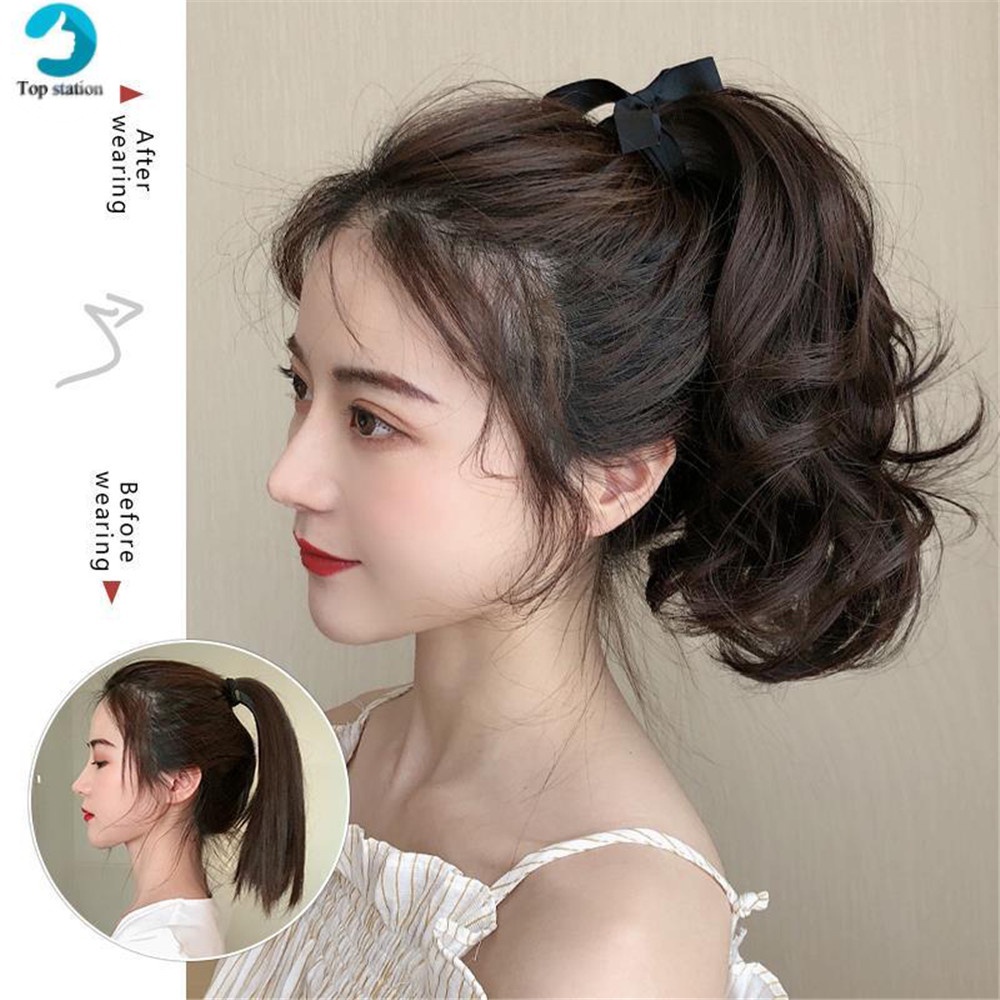 Tóc Giả Đuôi Ngựa Xoăn Dài Đính Hoa Lê Thời Trang Cho Nữ