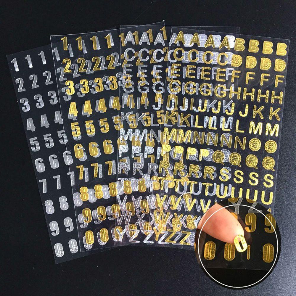 Sticker Chữ Số Màu Đồng Trang Trí Sổ Tay Nhật Ký
