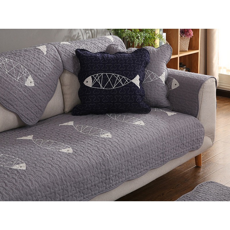 Thảm sofa - Cá xám 5 con  70*70