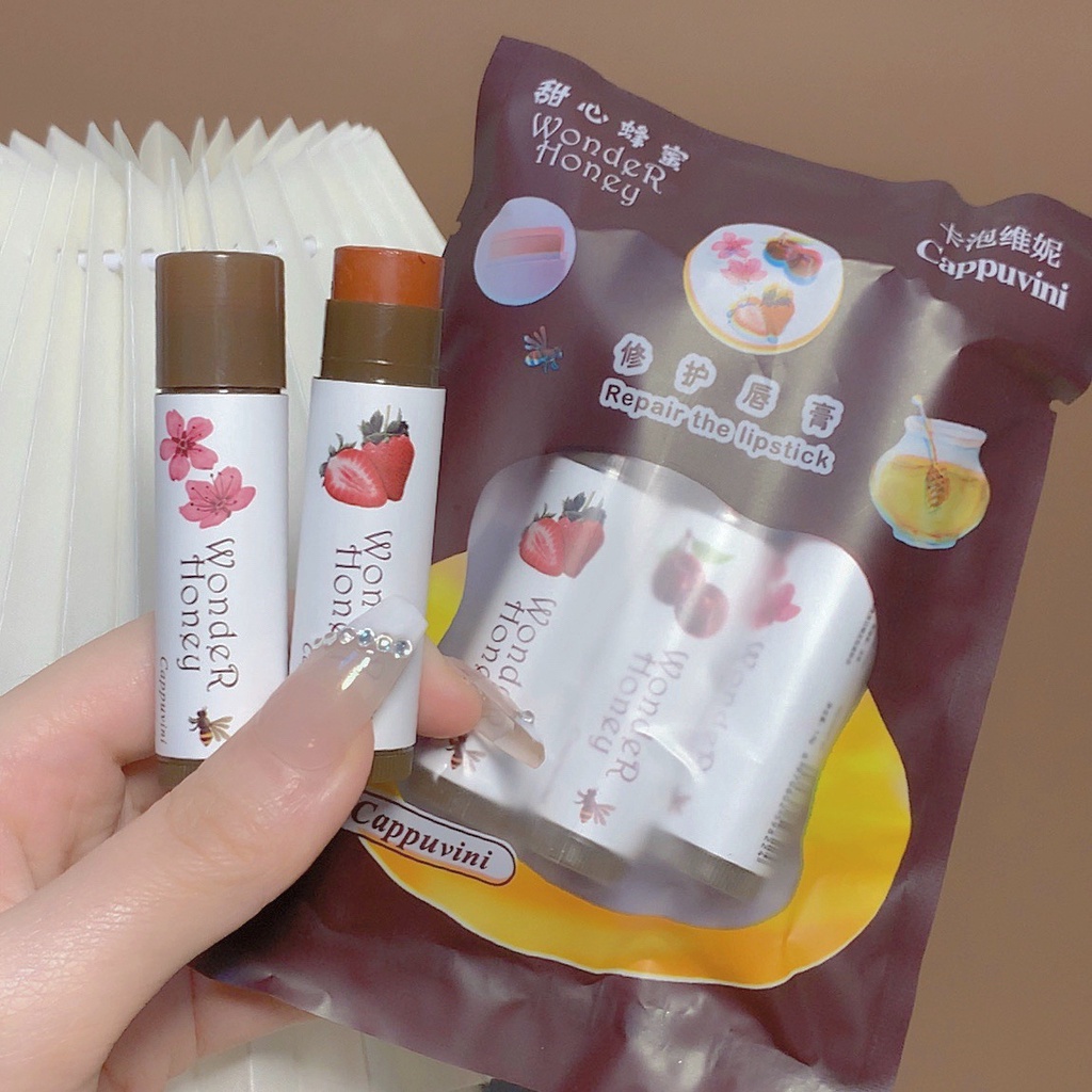 Set 3 Son dưỡng có màu Cappuvini dưỡng ẩm căng mọng mềm môi | BigBuy360 - bigbuy360.vn