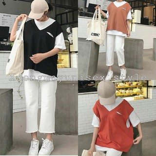 SET ÁO + GILE CUTOUT UNISEX HOT ( ÁO PHÔNG KÈM GILE )