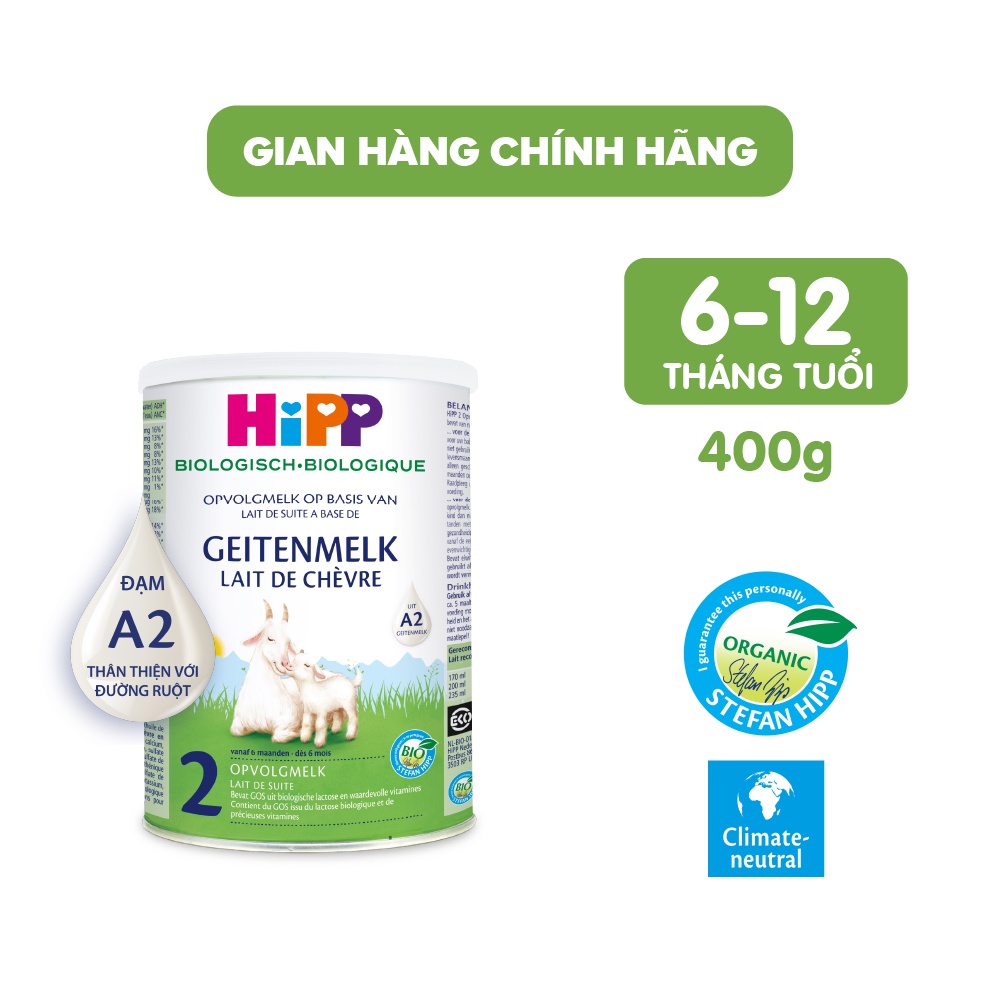 Sữa dê HiPP Organic 400g - Giúp bé phát triển chiều cao, trí não, tăng cường hấp thu