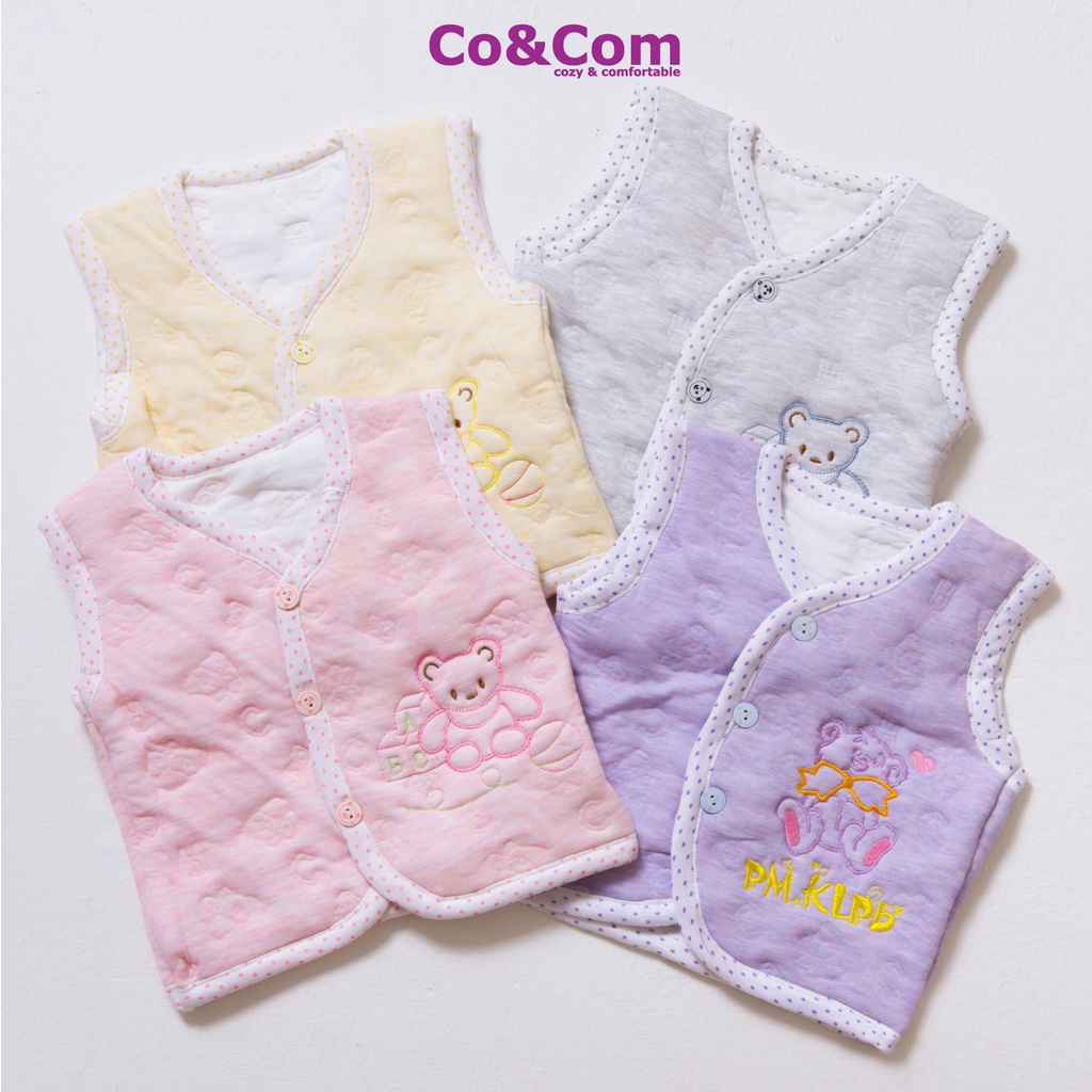 Áo Sơ Sinh Mùa Đông Gi Lê Trẻ Em 3-18 Tháng Co&amp;Com TTE0458 Chất Cotton Trần Bông Mềm Êm