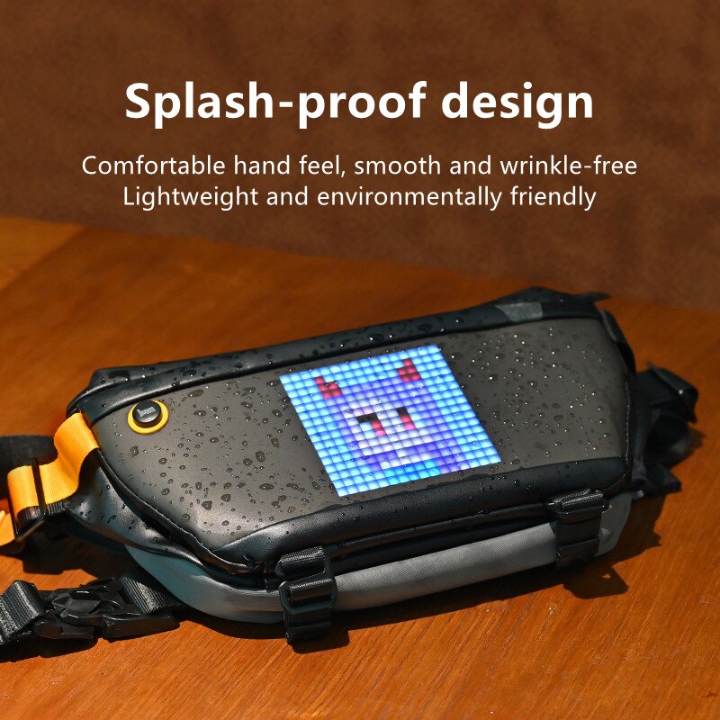 Divoom Sling Bag có thể tùy chỉnh Pixel Art Thiết kế thời trang Thể thao ngoài trời Không thấm nước