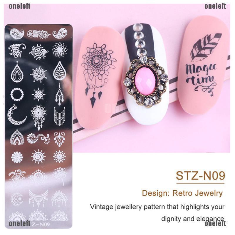 👗THỊNH HÀNH👗Nail Stamping Templates Geometry Flower Stainless Steel Nail Art Decoration