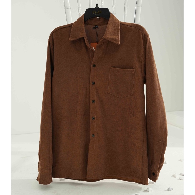 Áo sơ mi nam chất lIệu vải nhung tăm mềm mịn dày dặn không bai xù, phong cách trẻ trung thời thượng AUTOMAN A21