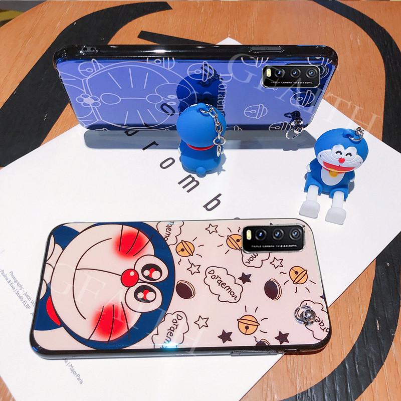 Ốp Điện Thoại Tpu Mềm Hình Doraemon Có Dây Đeo Cổ Và Búp Bê Cho Samsung Galaxy A32 A52 A72 4g 5g 2021