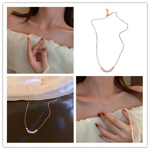 Vòng cổ Đính Ngọc Trai Nhân Tạo Phong Cách Hàn Quốc