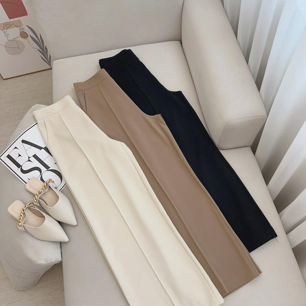 Quần Ống Suông Gân Giữa MINZ STORE Mã 3916, Thiết Kế Khóa Sau