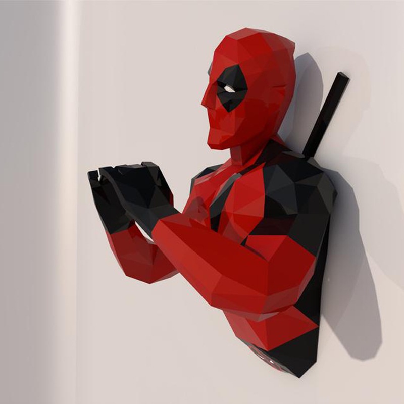 Mô hình nhân vật Deadpool 3d bằng giấy treo tường độc đáo