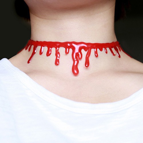 Vòng Cổ Choker Dây Máu Nhỏ Giọt Phù Hợp Mặc Ngày Halloween