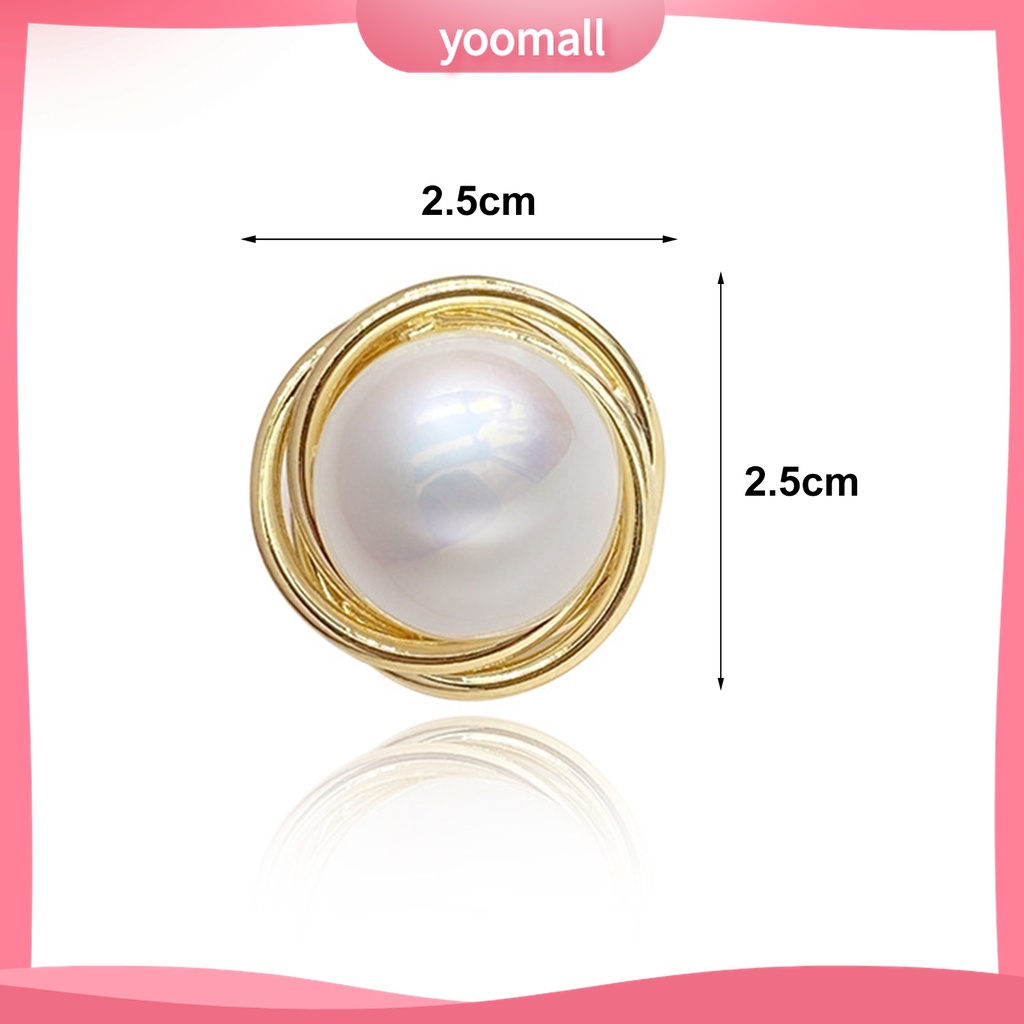 Yomall♡ 1 Đôi Bông Tai Ngọc Trai Giả Mạ Điện Phong Cách Hàn Quốc