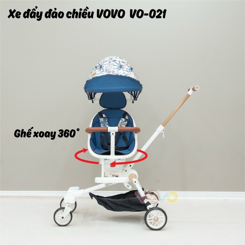 Xe đẩy Vovo VO021 2 chiều xoay 360, nằm ngồi ngả nhiều tư thế