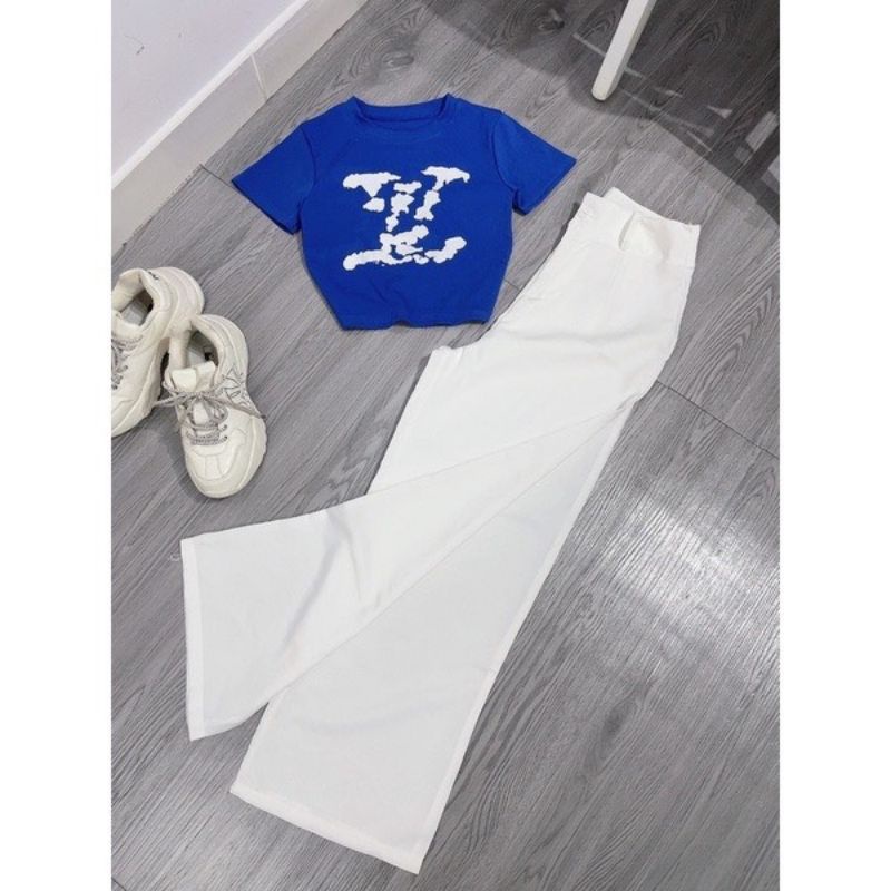 2FASHIONISTA - SET áo croptop L/ + quần suông chất vải loại 1