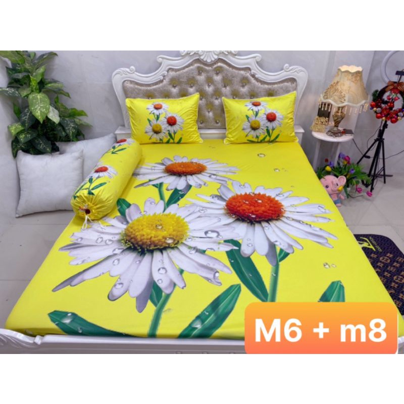 DRAP THUN LẠNH 5D HOA CÚC(4 Màu)