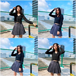 Combo 2 áo Cookie Plaid (caro đen) by Natthy Style
