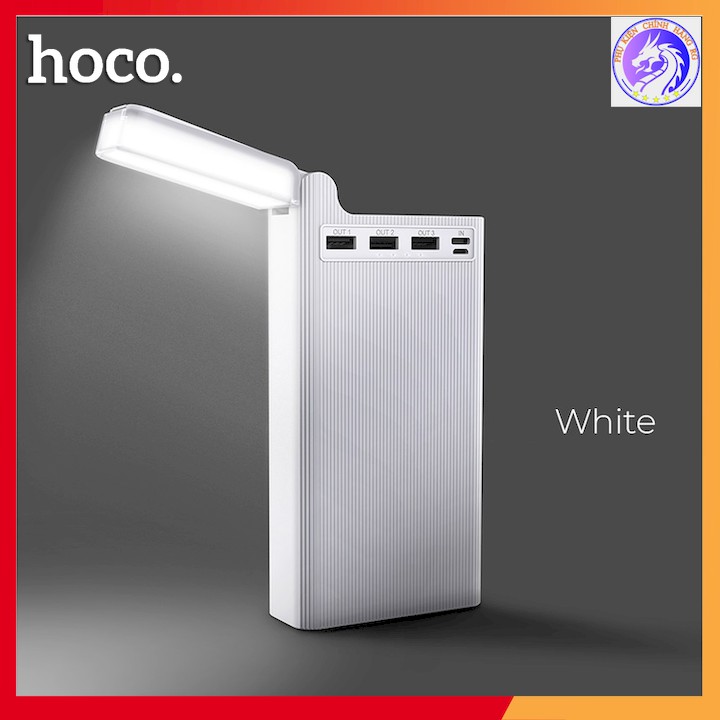 Pin Dự Phòng hoco j62 30000mAh ba đầu ra USB 2A với đèn LED và đèn bàn