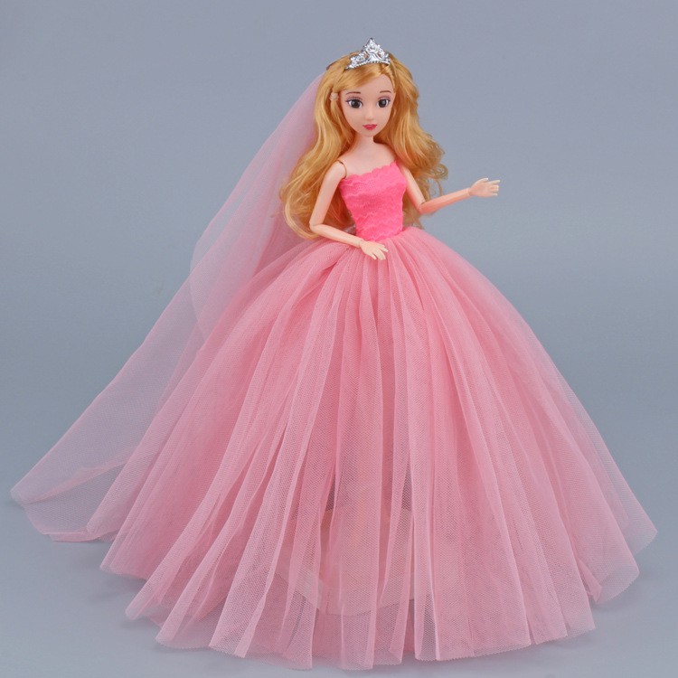 Búp Bê Xinh Xắn 12 Khớp Váy Công Chúa Hồng Bồng Bềnh - Cao 29cm