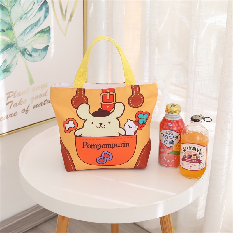 Sanrio Kuromi Túi Đựng Cơm Trưa Vải Canvas Có Tay Cầm Họa Tiết Melody Cinnamon Hoạt Hình Pachacco Sành Điệu Cho Học Sinh