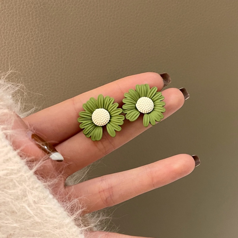 Bông Tai Hình Hoa Cúc Bằng Bạc S925 Phong Cách Hàn Quốc Thời Trang 2022 Dành Cho Nữ