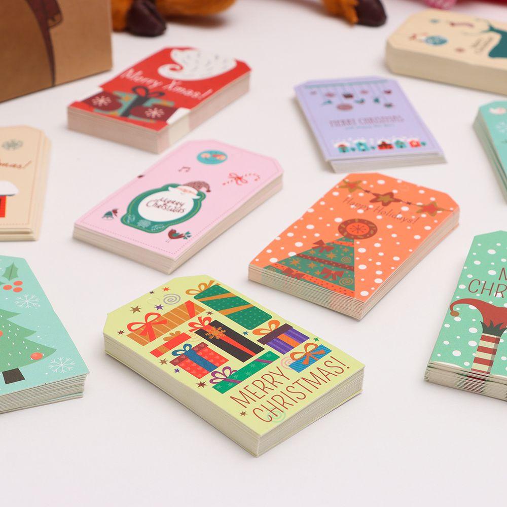 JONYE Set 100 Thẻ Giấy Hình Ông Già Noel Trang Trí Quà Tặng
