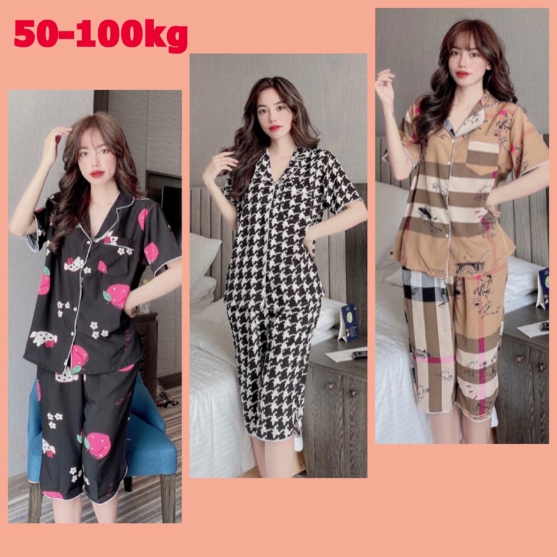 Bộ Lửng Pijama Bigsize đồ mặc nhà thoải mái và tiện lợi cho nữ | BigBuy360 - bigbuy360.vn