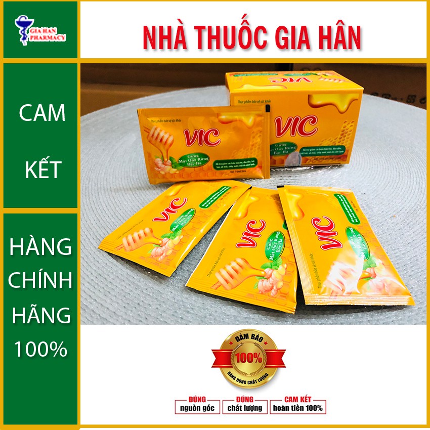 Siro VIC - giúp hỗ trợ giảm ho, đau đầu, hắt hơi, sổ mũi, cảm lạnh Hộp 12 gói