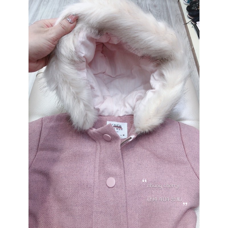 Áo khoác dạ hồng zara hàng xuất dư xịn