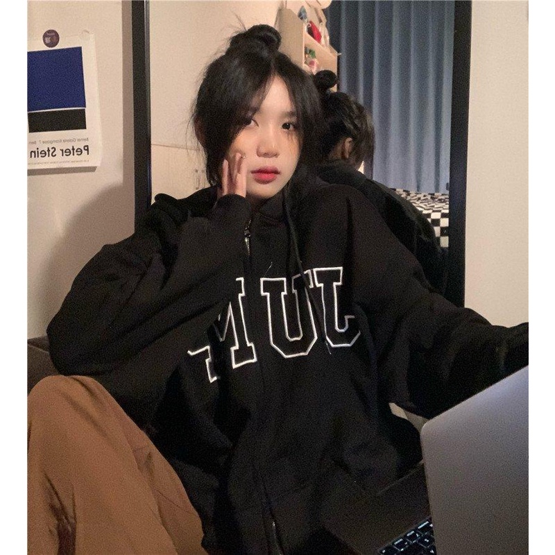 Áo hoodie zip nỉ bông khoác ngoài nam nữ form rộng 2N Unisex JUMP màu đen/xám/xanh