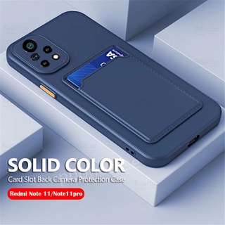 Ốp Điện Thoại Silicone TPU Mềm Chống Sốc Có Ngăn Đựng Thẻ Cho Xiaomi Redmi Note 11 Pro 11s 5G Note11 Global