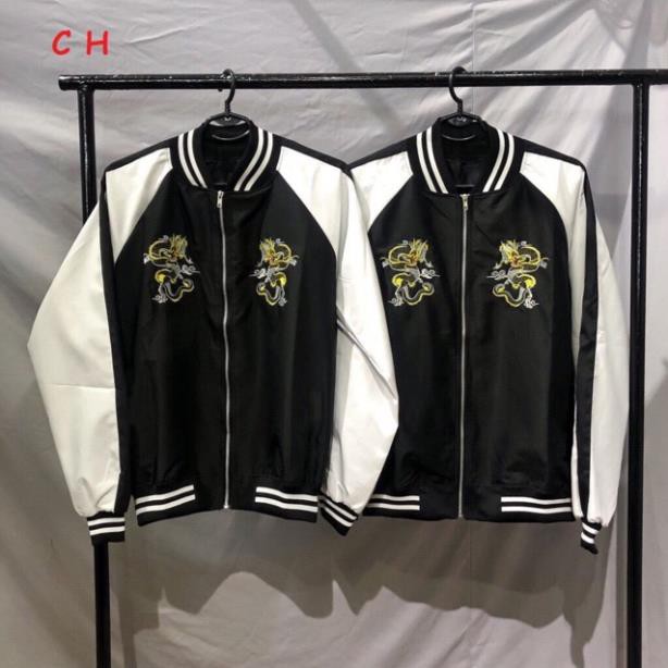 bst Áo Bomber thêu rồng chất gió dày C'OU443
