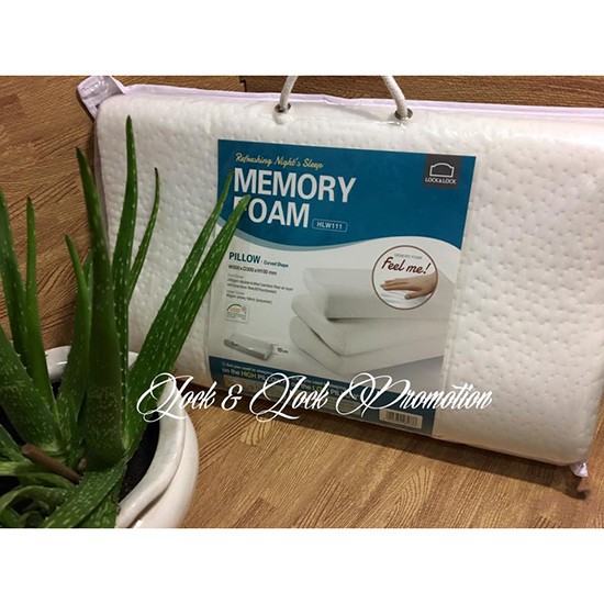 Gối Memory Foam 50D Lock&Lock Hình Cong - White - HLW111