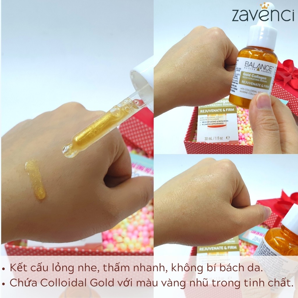 Serum Balance Gold Collagen Rejuvenating tinh chất vàng chống lão hóa 30ml - ZAVENCI Official